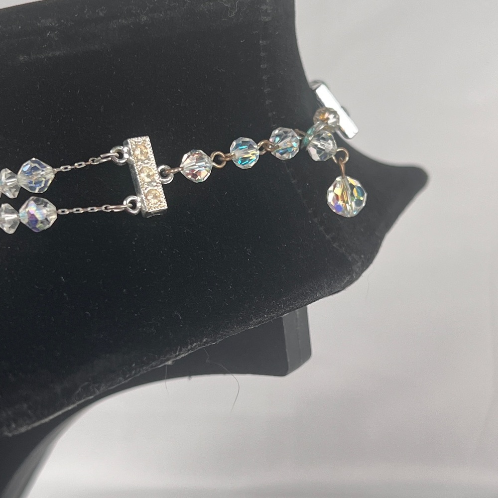 Elegant Vintage Aurora Borealis Double Strand Crystal Bead Necklace - Picture 6 of 8